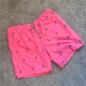 Maamgic Men's Pink Swim Shorts with Anchor Pattern